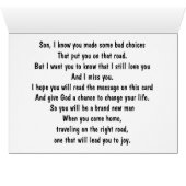 Christian Inmate Card with Gospel message inside (Inside Horizontal (Bottom))