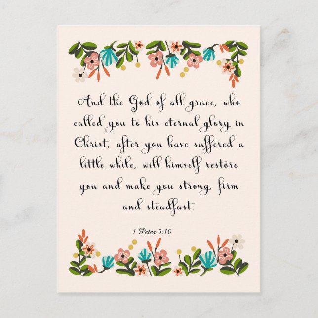 Christian inspirational Art - 1 Peter 5:10 Postcard (Front)
