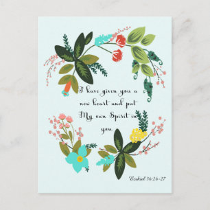 Christian inspirational Art - Ezekiel 36:26-27 Postcard
