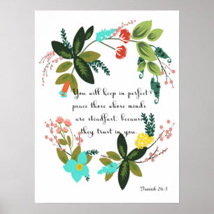 Christian inspirational Art - Isaiah 26:3 Poster