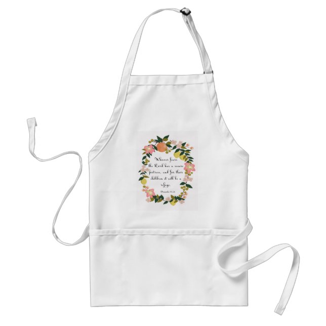 Christian inspirational Art - Proverbs 14:26 Adult Apron (Front)