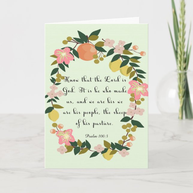 Christian inspirational Art - Psalm 100:3 Holiday Card (Front)