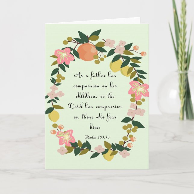 Christian inspirational Art - Psalm 103:13 Holiday Card (Front)