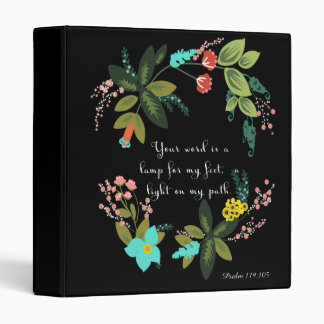 Christian inspirational Art - Psalm 119:105 3 Ring Binder