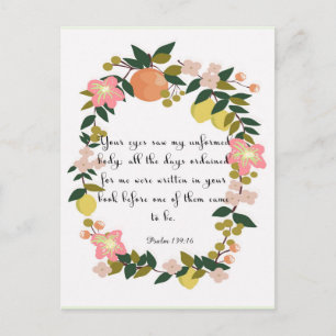 Christian inspirational Art - Psalm 139:16 Postcard