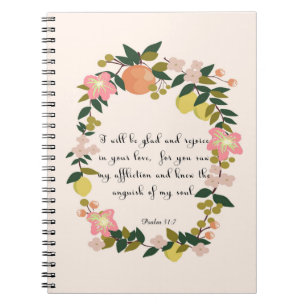 Christian inspirational Art - Psalm 31:7 Notebook