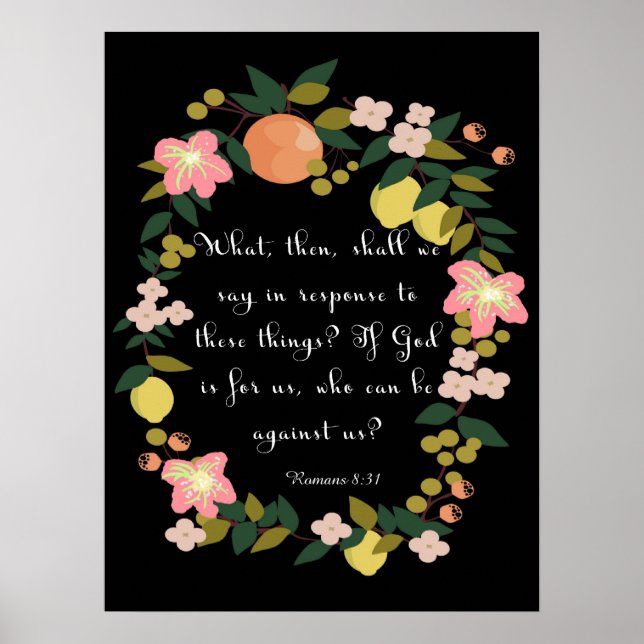 Christian inspirational Art - Romans 8:31 Poster (Front)