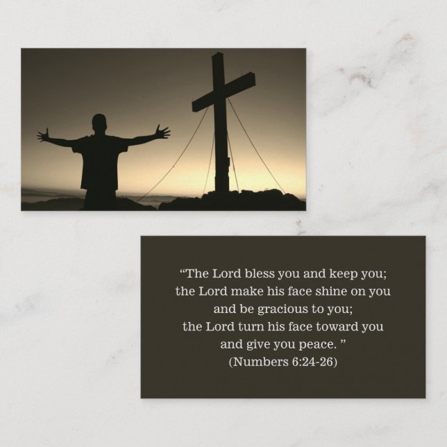 Christian Inspirational Bible Religious Cross Business Card (Front/Back)
