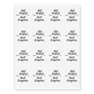 Christian Inspirational Not Perfect Just Forgiven Temporary Tattoos
