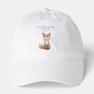 Christian Inspirational Quote Psalm 105:4 Fox Cute Hat