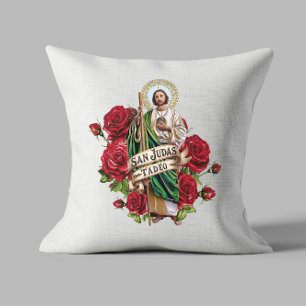 christian inspirational San Judas Tadeo Throw Pillow