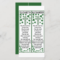 Christian Irish Blessing Celtic Cross Bookmarks Card