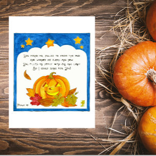 Christian Jack O Lantern Pumpkin Postcard