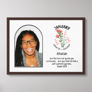Christian JANUARY Birth Month Flower NAME PHOTO Framed Art