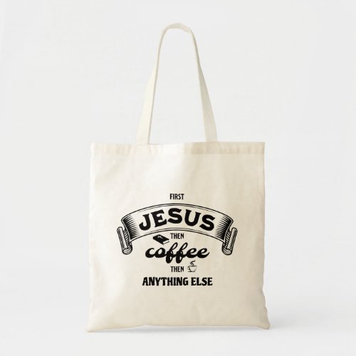 Christian JESUS AND COFFEE Tote Bag