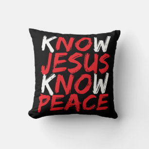 Christian Jesus Bible Verse Scripture Know Jesus K Throw Pillow