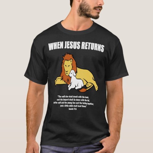 Christian Jesus Christ Lion Lamb Peaceful Kingdom  T_Shirt