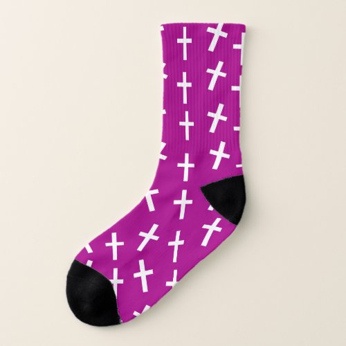 Christian Jesus cross pink pattern Socks