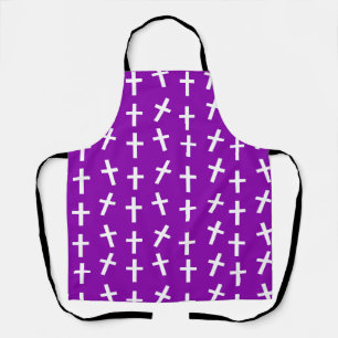 Christian Jesus cross purple pattern Apron