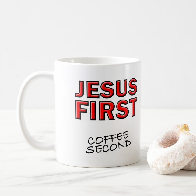 Christian Jesus First Coffee Second Mug (With Donut)