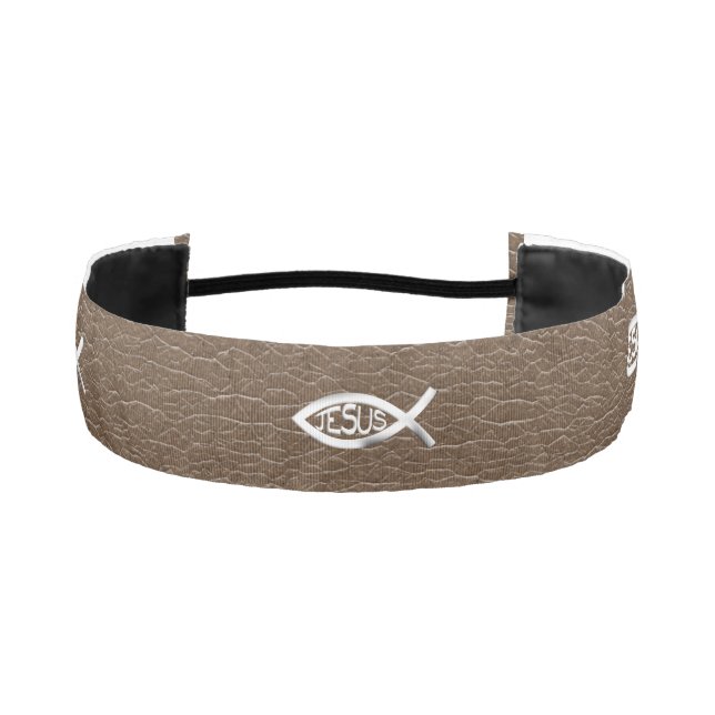 Christian Jesus Fish Athletic Headband (Front)