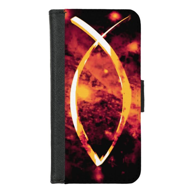 Christian Jesus Fish Faith Love Religious iPhone Wallet Case (Front)