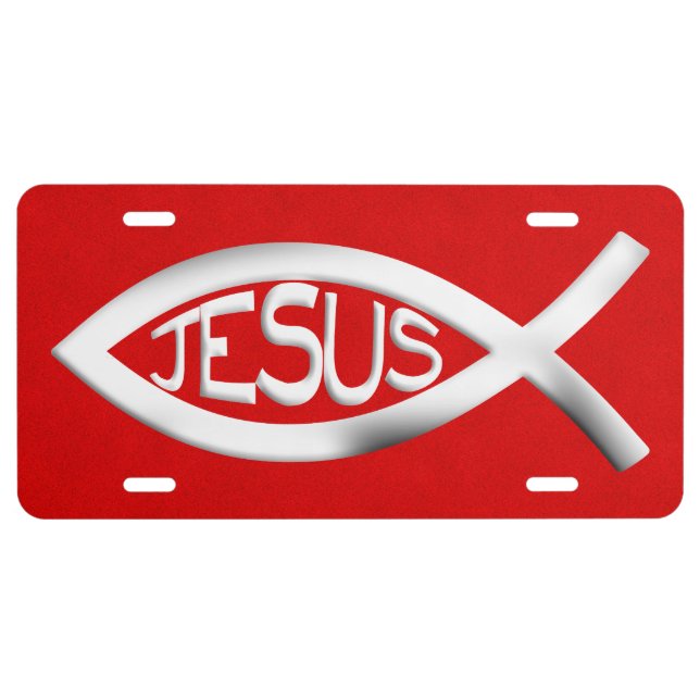 Christian Jesus Fish License Plate (Front)