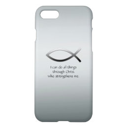 Christian Jesus Fish With Your Custom Bible Verse iPhone 8/7 Case
