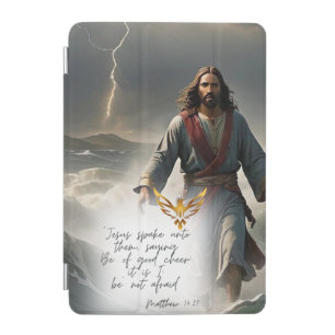 Christian Jesus in Storm Gold Dove New Testament iPad Mini Cover