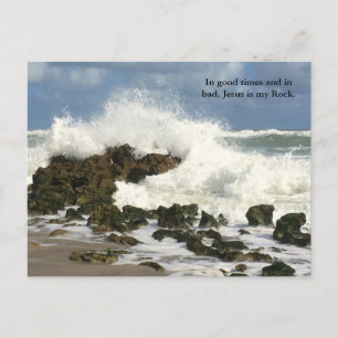 Christian Jesus is my Rock postcard, Religious Postcard
