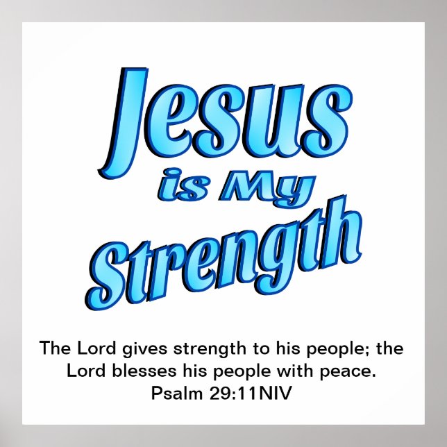 Christian Jesus Is My Strength Wall Art (Front)