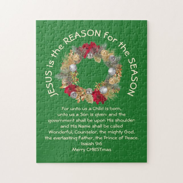 Christian JESUS IS THE REASON Christmas Jigsaw Puzzle (Vertical)