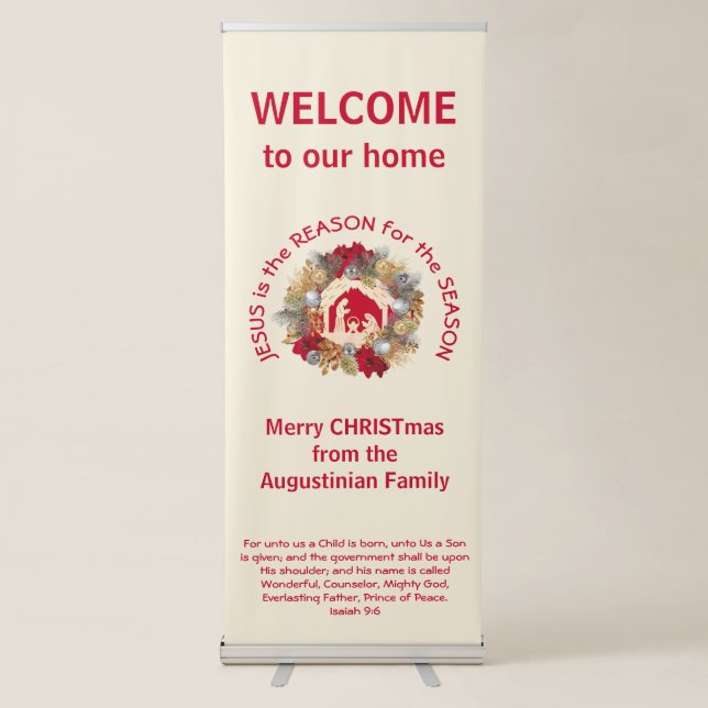 Christian JESUS IS THE REASON Christmas Retractable Banner (Front)