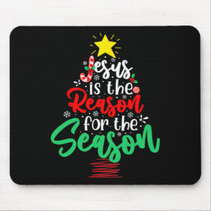 Christian Jesus Is The Reason Christmas Xmas Tree Mouse Pad