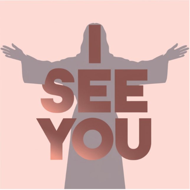 Christian Jesus is Watching you, Jesus I See You Sticker (Front)