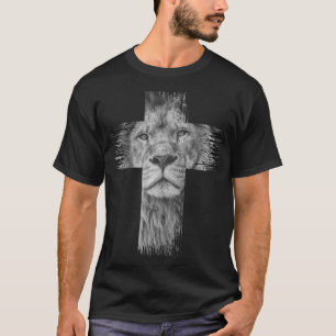 Christian Jesus Lion of Tribe Judah Cross Gift for T-Shirt