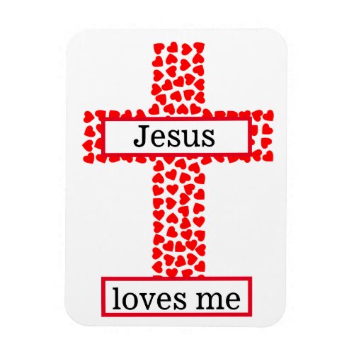 Christian Jesus Loves Me Cross Magnet