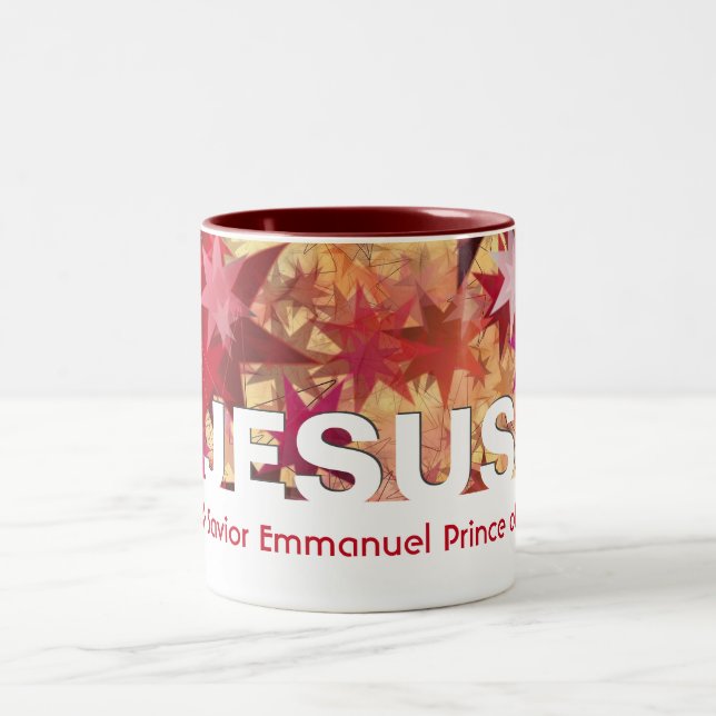 Christian JESUS Messiah Savior Emmanuel Custom Two-Tone Coffee Mug (Center)