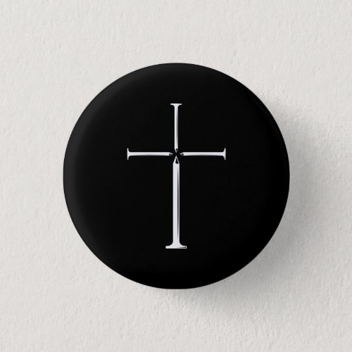 Christian Jesus Nail Cross  Button