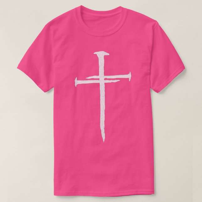 Christian Jesus Nail Cross  T-Shirt (Design Front)