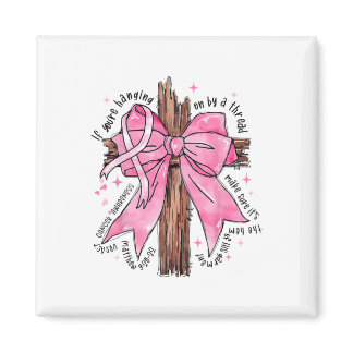 Christian Jesus Pink Coquette Bow Breast Cancer Aw Magnet