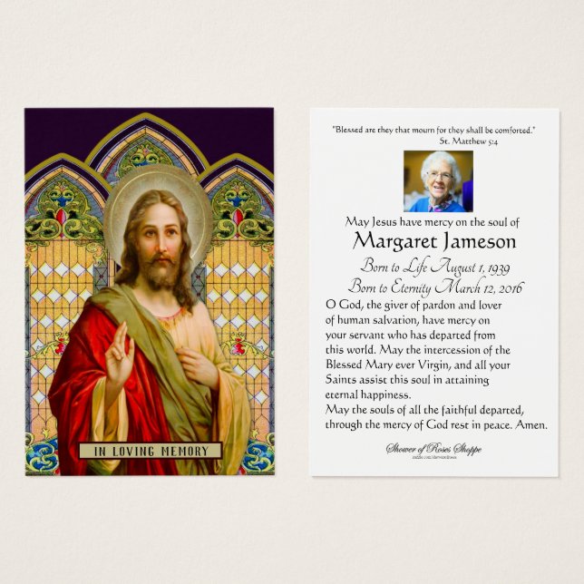 Christian Jesus Religious Sympathy Funeral (Front & Back)