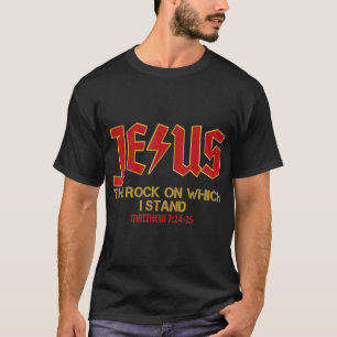 Christian Jesus Rock Band Matthew 724 Retro Vintag T-Shirt