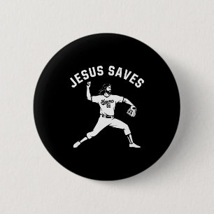Christian Jesus Saves Baseball Tcher - Heaven 01 S Button