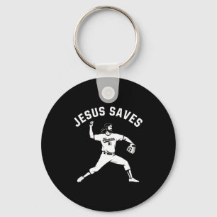 Christian Jesus Saves Baseball Tcher - Heaven 01 S Keychain