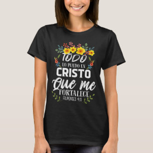 Christian Jesus Spanish Gifts Women Religious Bibl T-Shirt