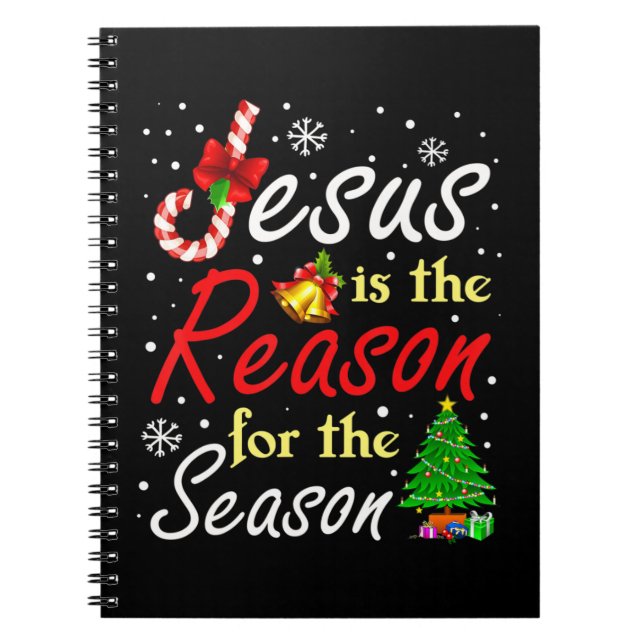 Christian Jesus The Reason Christmas Stocking Stuf Notebook (Front)