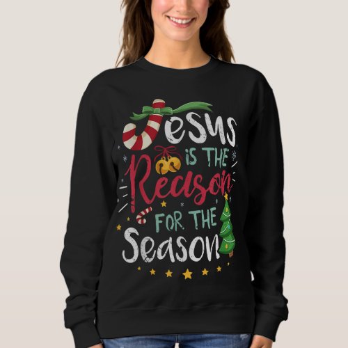 Christian Jesus The Reason Christmas Stocking Stuf Sweatshirt