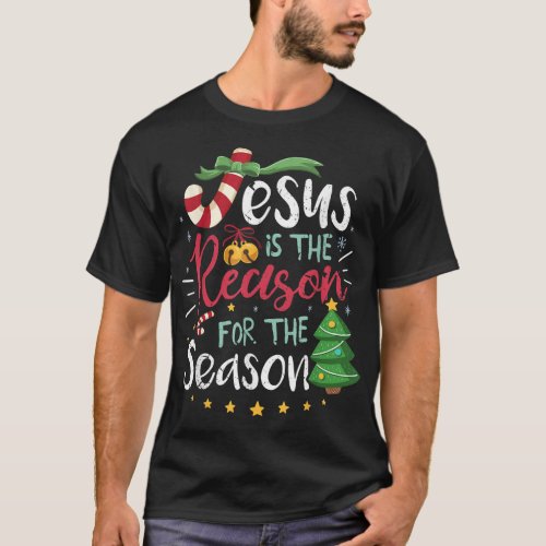 Christian Jesus The Reason Christmas Stocking Stuf T_Shirt