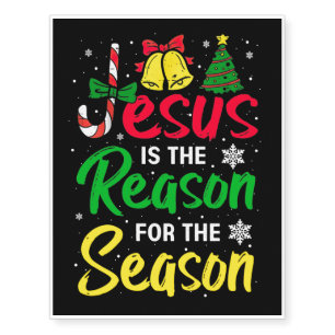 Christian Jesus The Reason Christmas Stocking Stuf Temporary Tattoos